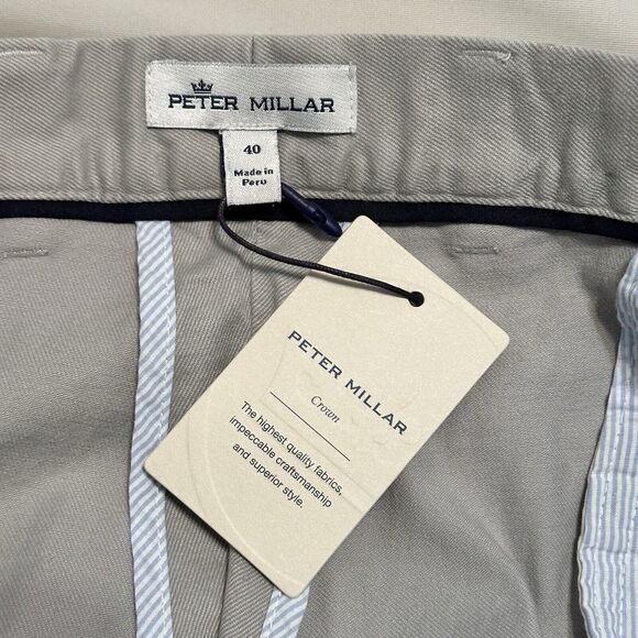 PETER MILLAR Pants Mens Size 40x36 Crown Pilot Flat Front Gray Golf Trouser - Picture 9 of 13
